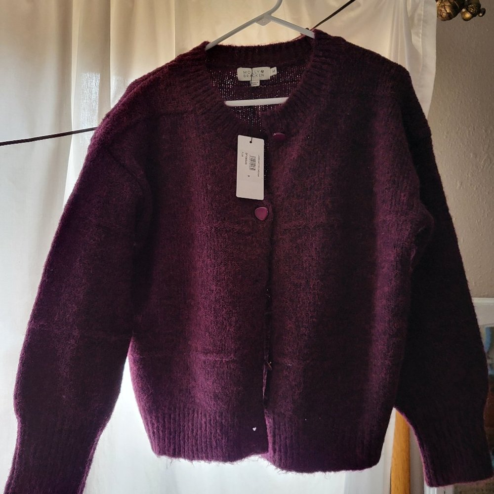 NWT Molly Bracken Plum Soft Cardigan 💜 Med